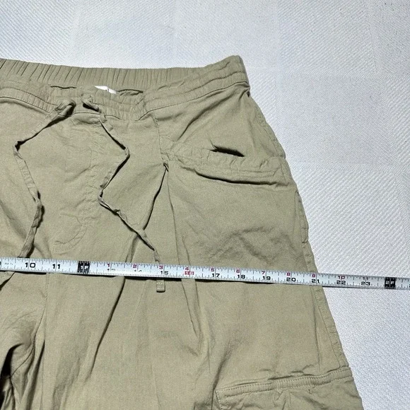 Athleta Paradise Straight Leg Cargo Pants Womens Small Khaki Linen Blend Stretch - Picture 11 of 15